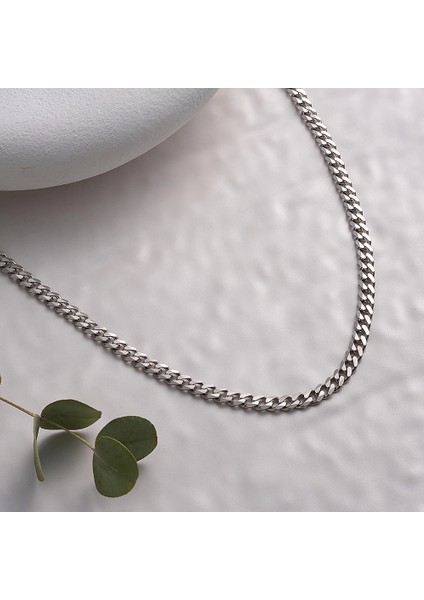 925 Ayar Gümüş 4 mm Gurmet Zincir Unısex Kolye indirimleri