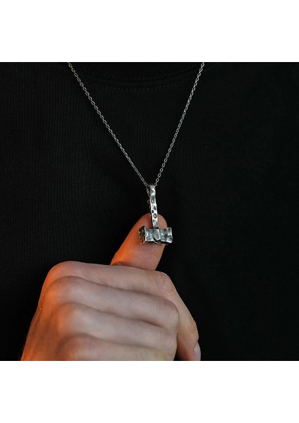 925 Ayar Gümüş Thor'un Çekici Unısex Kolye