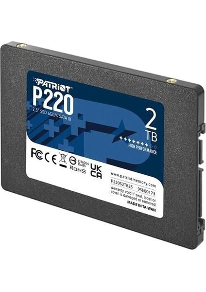 Patrıot 2tb P220 P220S2TB25 550-500MB/S Sata-3 SSD Disk