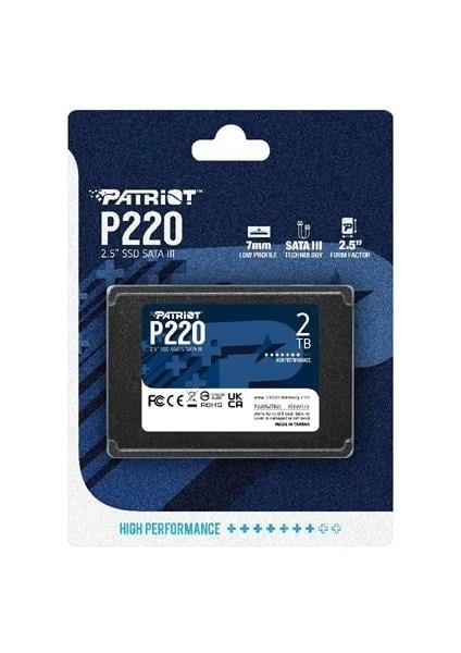 Patrıot 2tb P220 P220S2TB25 550-500MB/S Sata-3 SSD Disk