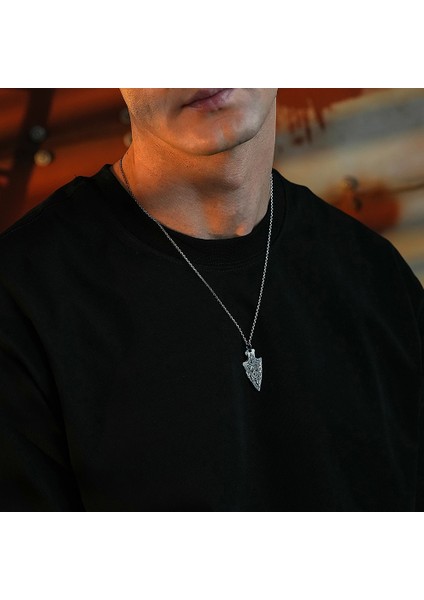 925 Ayar Gümüş Vikinglerin Mızrak Ucu Unısex Kolye