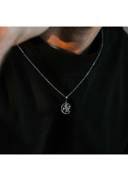 925 Ayar Gümüş Griffone Mitolojik Oksitli Unısex Kolye