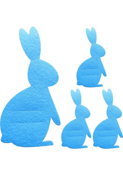 4pcs Paskalya Tavşanı Eden Tesis Çatal Torbalar Silverware Çanta Mavi (Yurt Dışından)