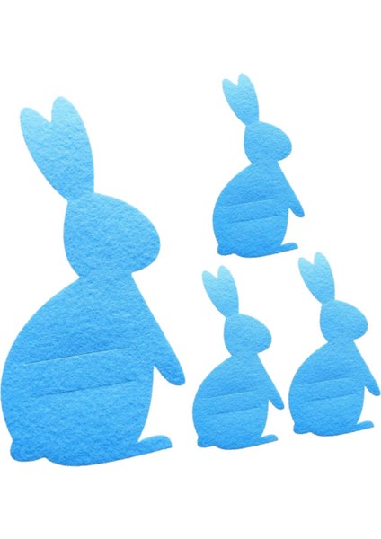 4pcs Paskalya Tavşanı Eden Tesis Çatal Torbalar Silverware Çanta Mavi (Yurt Dışından)