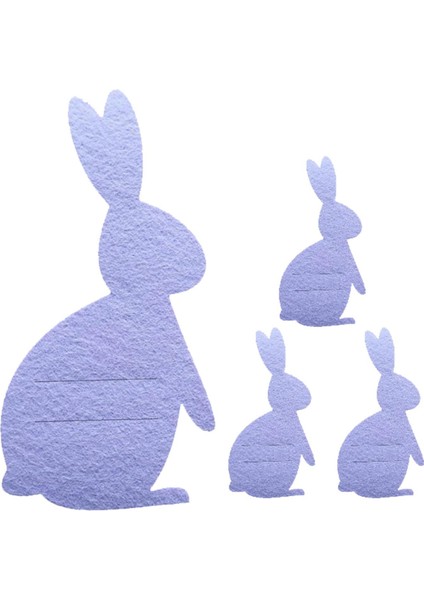 4pcs Paskalya Tavşanı Eden Çatal Torbalar Torbalar Gümüş Eş Çanta (Yurt Dışından)