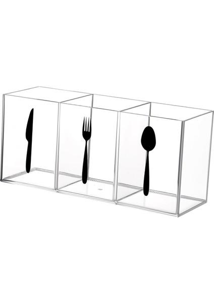 Akrilik Silverware 3 Streware Depolama Kılıfı Ev Partisi Temizle (Yurt Dışından)