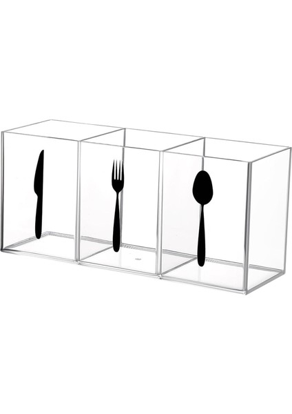 Akrilik Silverware 3 Streware Depolama Kılıfı Ev Partisi Temizle (Yurt Dışından) modelleri