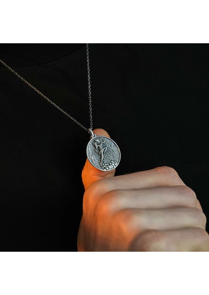 925 Ayar Gümüş Hermes Tanrısı Unısex Kolye