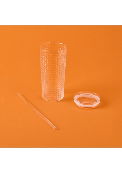 Pipetli Cam Bardak - Şeffaf - 550 Ml