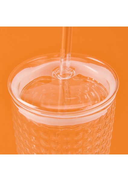 Pipetli Cam Bardak - Şeffaf - 550 Ml