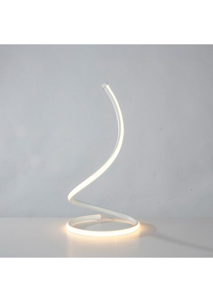 LED Spiral Masa Lambası Ev Oturma Odası Yatak Odası Dekorasyon Aydınlatma Beyaz (Yurt Dışından)