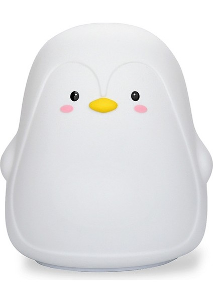 Penguen Silikon Gece Lambası Penguen Beyaz Beyaz (Yurt Dışından)