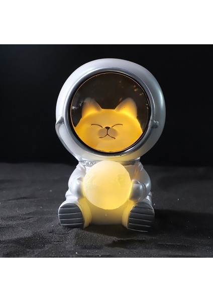 Resin Planet Gece Lambası, Stil: Kitten Astronaut Çok Renkli (Yurt Dışından)