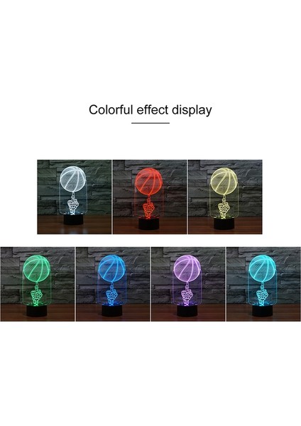 Basketbol 3D Gece Lambası, 16 Renkli Uzaktan Kumandalı Versiyonu Çok Renkli (Yurt Dışından) modelleri