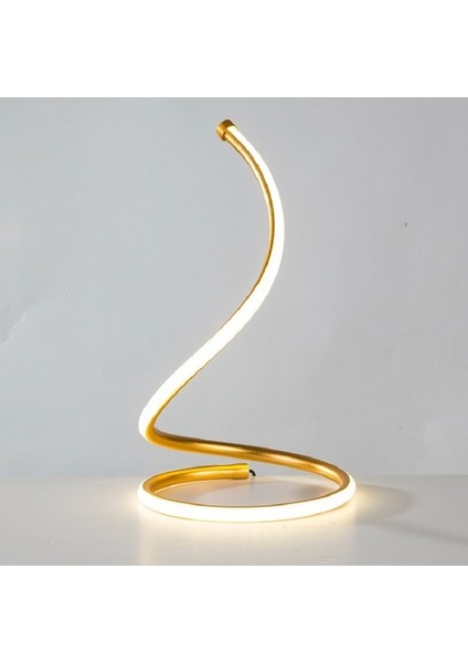 LED Spiral Masa Lambası Ev Oturma Odası Yatak Odası Dekorasyon Aydınlatma Altın (Yurt Dışından)