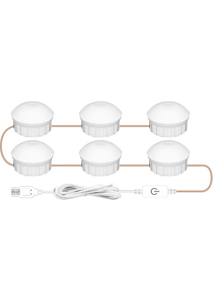 USB Dokunmatik Karartma Güzellik Dolgu Işığı 6 LED Beyaz (Yurt Dışından)