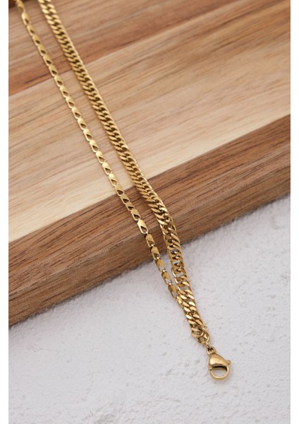 Çelik 2'li Kombin Papağan ve Almak Gurmet Zincir Bileklik Kararmaz 17+4cm & 21CM fiyatları