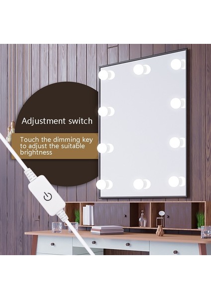 LED Ayna Ön Lamba Ampulleri, Güç Kaynağı: 10 Leds Çok Renkli (Yurt Dışından)