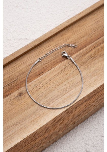 Çelik İnce Yuvarlak İtalyan Zincir Bileklik Kararmaz Günlük Kullanıma Uygun 17+6cm 1 mm fiyatları