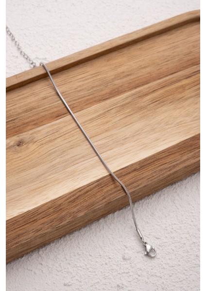 Çelik İnce Yuvarlak İtalyan Zincir Bileklik Kararmaz Günlük Kullanıma Uygun 17+6cm 1 mm fırsatları