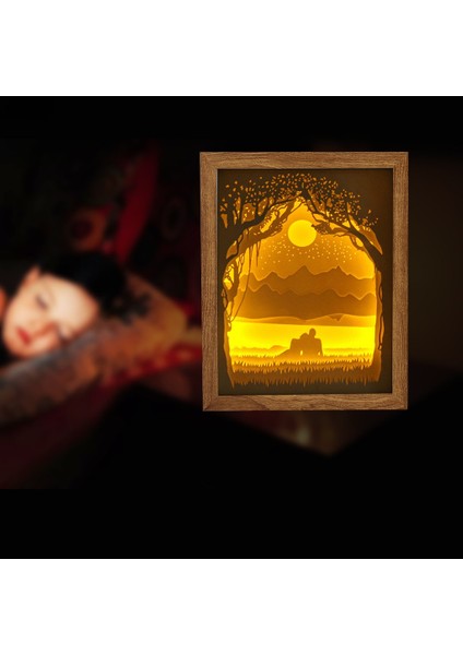 3D Kağıt Oyma Lambası Çift Işık Gölge Kağıt Oyma Gece Lambası Çok Renkli (Yurt Dışından) fırsatları