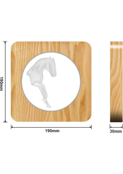 3D At Ahşap Masa Lambası Yatak Odası Gece Lambası Beyaz (Yurt Dışından) modelleri