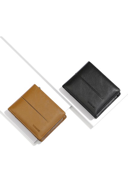 Kısa Erkek Cüzdan Basit Çoklu Kart Yuvası Iki Katlı Fermuarlı Değişim Cüzdan Kart Tutucu (Yurt Dışından) modelleri