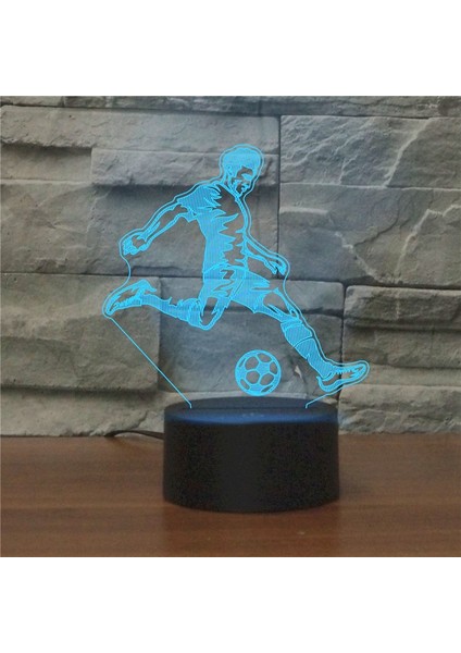 Futbol Oyna Gece Lambası, Dokunmatik Tuşlu USB Versiyonu Çok Renkli (Yurt Dışından)