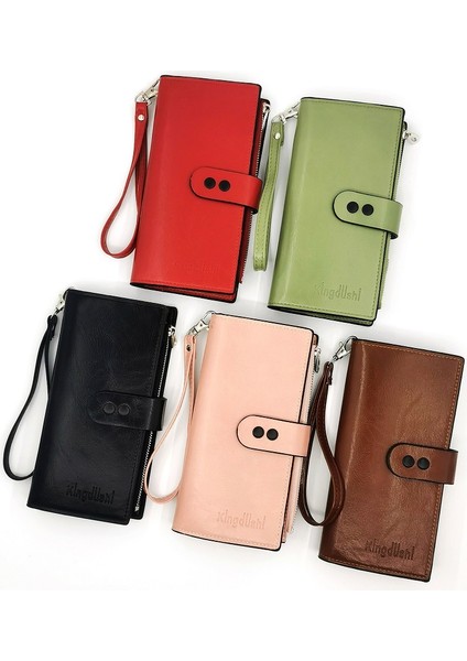 Cüzdan Bayanlar Uzun Büyük Kapasiteli Toka Fermuarlı Clutch Moda Çoklu Kart Yuvası Cüzdan (Yurt Dışından)