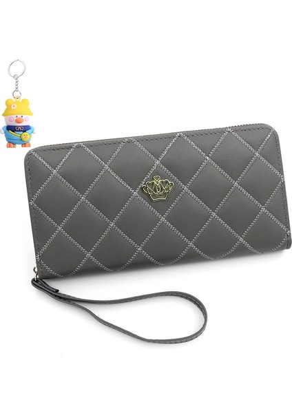 Basit Kadın Tek Çekme Çantası Çok Fonksiyonlu Büyük Kapasiteli Çok Kart Yuvası Kadın Fermuarlı Çantası (Yurt Dışından)