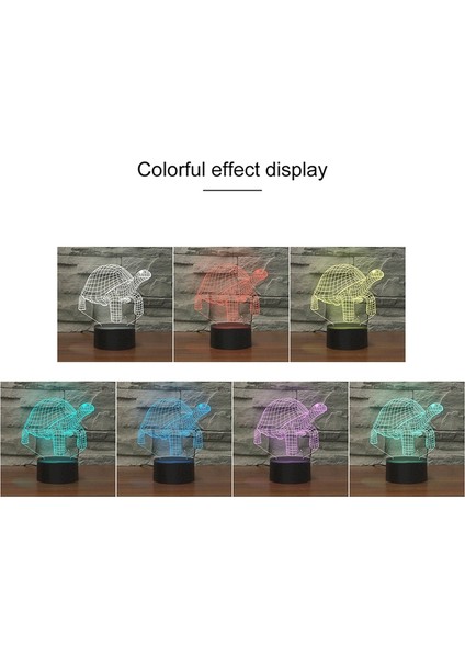 Kaplumbağa LED Dekoratif Gece Lambası, 16 Renkli Uzaktan Kumandalı Versiyonu Çok Renkli (Yurt Dışından) modelleri