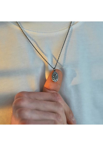 925 Ayar Gümüş Spiral Sonsuzluk Unısex Kolye