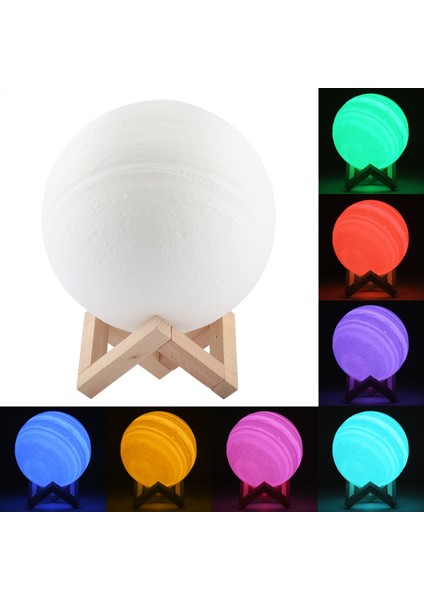 7 Renkli 3D Jüpiter Lamba LED Gece Lambası Çok Renkli (Yurt Dışından)