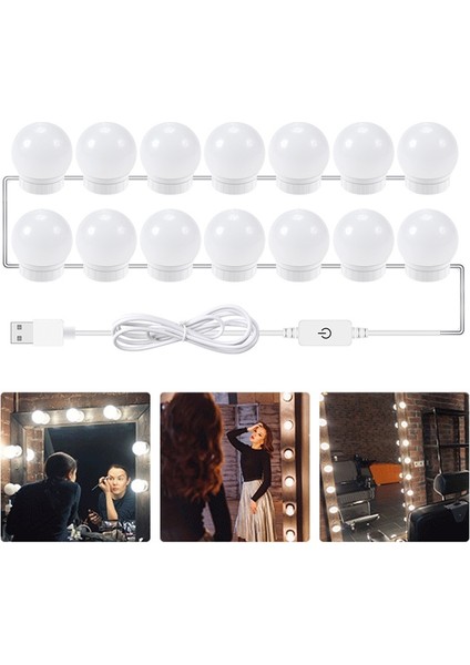 LED Ayna Ön Lamba Ampulleri, Güç Kaynağı: 14 Leds Çok Renkli (Yurt Dışından) fiyatları