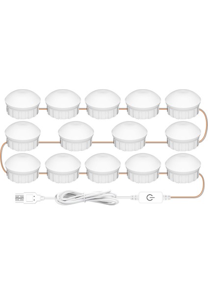 USB Dokunmatik Karartma Güzellik Dolgu Işığı 14 LED Beyaz (Yurt Dışından)