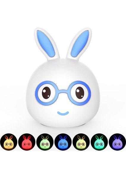 Smiling Rab LED Gece Lambası, USB Şarj Versiyonu Mavi (Yurt Dışından)