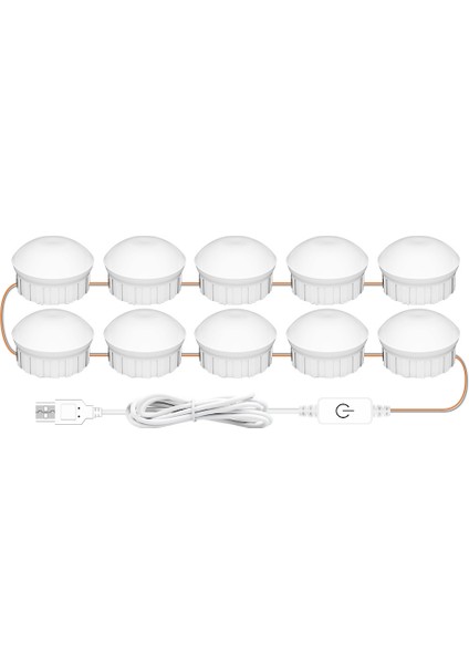 USB Dokunmatik Karartma Güzellik Dolgu Işığı 10 LED Beyaz (Yurt Dışından)