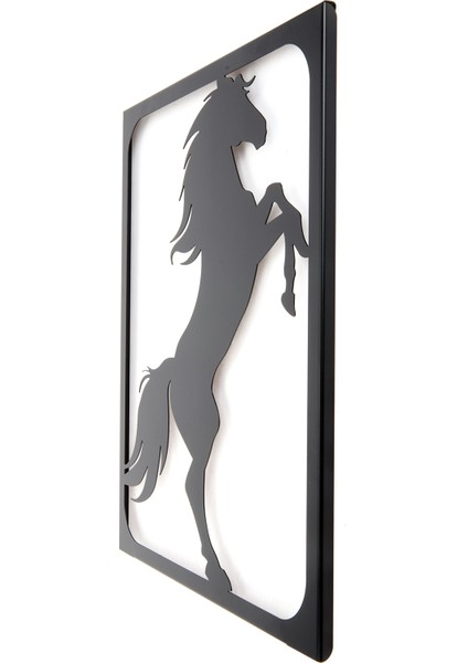 Deco Horse Metal Tablo - Siyah - 45X55 cm
