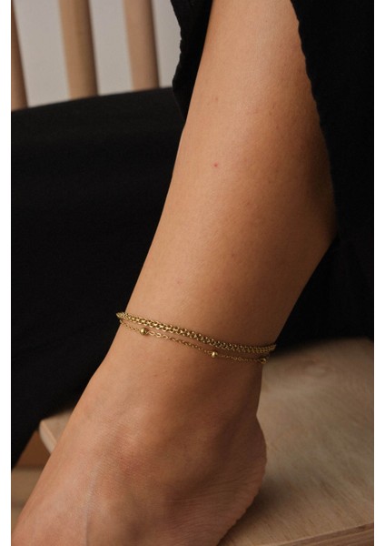 Çelik 2'li Kombin Toplu ve Örme Zincir Halhal Kararmaz 22 + 4 cm Günlük Kullanıma Uygun fırsatları