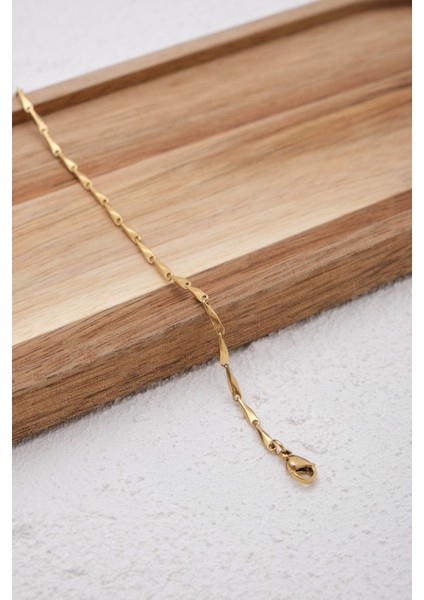 Çelik İnce Küp Üçgen Zincir Halhal Minimal Kararmaz 22 + 4 cm 2 mm indirimleri