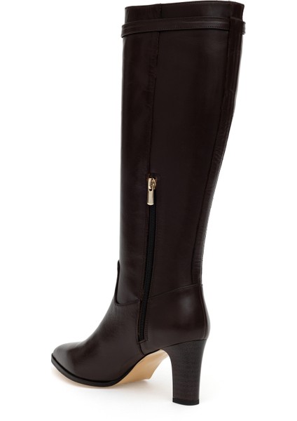 Kadın Kahverengi Topuklu Çizme 50295564-VR029