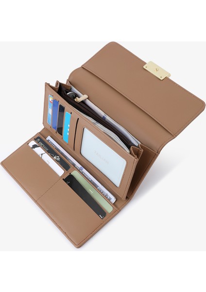 Moda Uzun Kadın El Çantası Üç Katlı Büyük Kapasiteli Kadın Cüzdan Kart Tutucu (Yurt Dışından) fırsatları