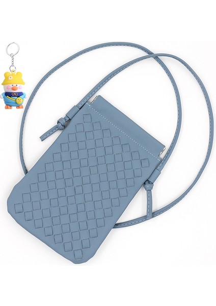 Moda Cep Telefonu Çantası Dokuma Doku Mini Omuz Crossbody Çantası Gündelik Değişim Depolama Çantası Kadın (Yurt Dışından)