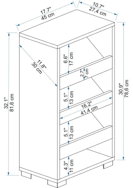 Nasem 4 Raflı Modern Tasarım Ayakkabılık Atlantik Çam - Nasem