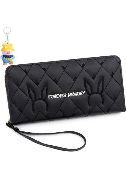 Kızlar Uzun Çanta Büyük Kapasiteli El Kayışı Çok Fonksiyonlu Cüzdan Basit Kadın Fermuarlı Çanta (Yurt Dışından)