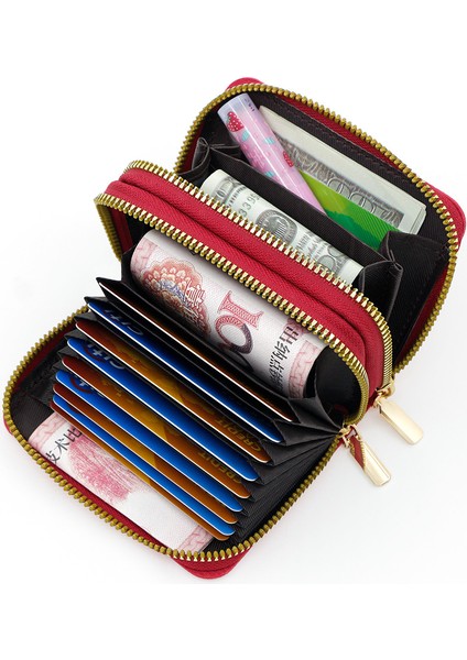 Çift Fermuarlı Anahtar Çantası Büyük Kapasiteli Kart Tutucu Değişiklik Anahtar Çantası Erkek ve Kadın Araba Anahtar Çantası (Yurt Dışından) modelleri