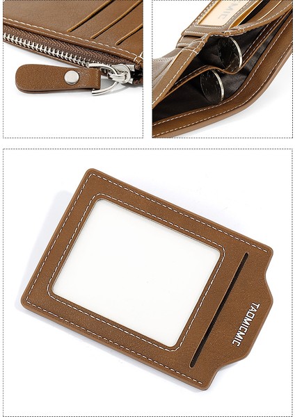 Kısa Erkek Cüzdanı Ultra Ince Iki Katlı Çoklu Kart Yuvası Değişim Parası Tutucu Kart Tutucu (Yurt Dışından) fırsatları