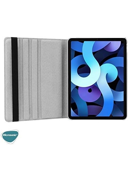 Apple iPad 10.nesil 10.9`` (A2696-A2757-A2777) 360 Rotating Stand Deri Kılıf Siyah
