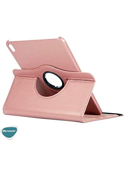 Apple iPad 10.nesil 10.9`` (A2696-A2757-A2777) 360 Rotating Stand Deri Kılıf Siyah