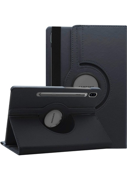 Samsung Galaxy Tab S7 T870 İçin Kılıf 360 Rotating Stand Deri Siyah
